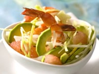 Photo de la Recette: Gambas à L'avocat et au Pamplemousse