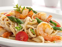 Photo de la Recette: Linguine aux Crevettes et Légumes