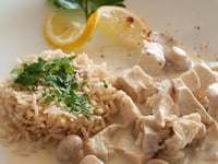 Photo de la Recette: Riz au Poulet avec Sauce aux Champignons