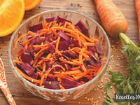 Photo de la Recette: SALADE CHOU ROUGE, CAROTTE, ORANGE & SÉSAME