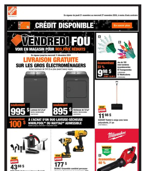 Première page de Circulaire Home Depot - Vendredi Fou