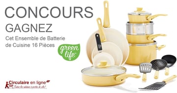 Gagnez cette Jolie Batterie de Cuisine 16 Pièces