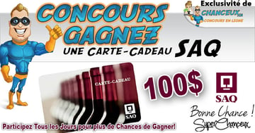 Concours Gagnez une Carte-Cadeau SAQ de 100$