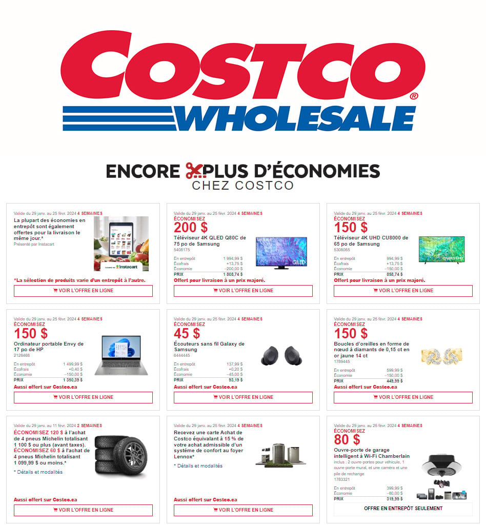 Coupons Rabais Costco de la semaine Circulaire en ligne