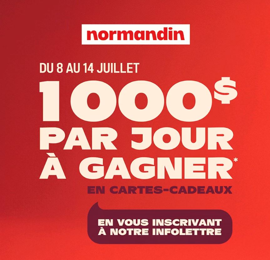 Concours Restaurant Normandin - Gagnez  l’une des 10 cartes-cadeaux de 100$ attribuées chaque jour!