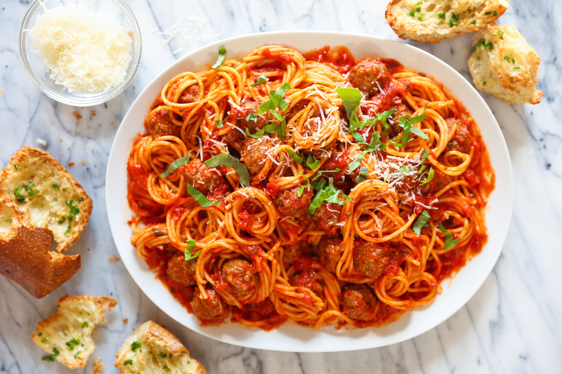Spaghetti aux boulettes de viande a l'italienne